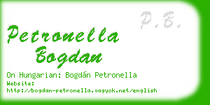petronella bogdan business card